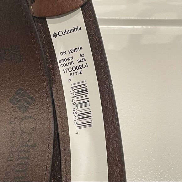 Columbia Mens Trinity Logo Belt-Casual Dress with Single Prong Buckle Size 52 - Picture 6 of 7